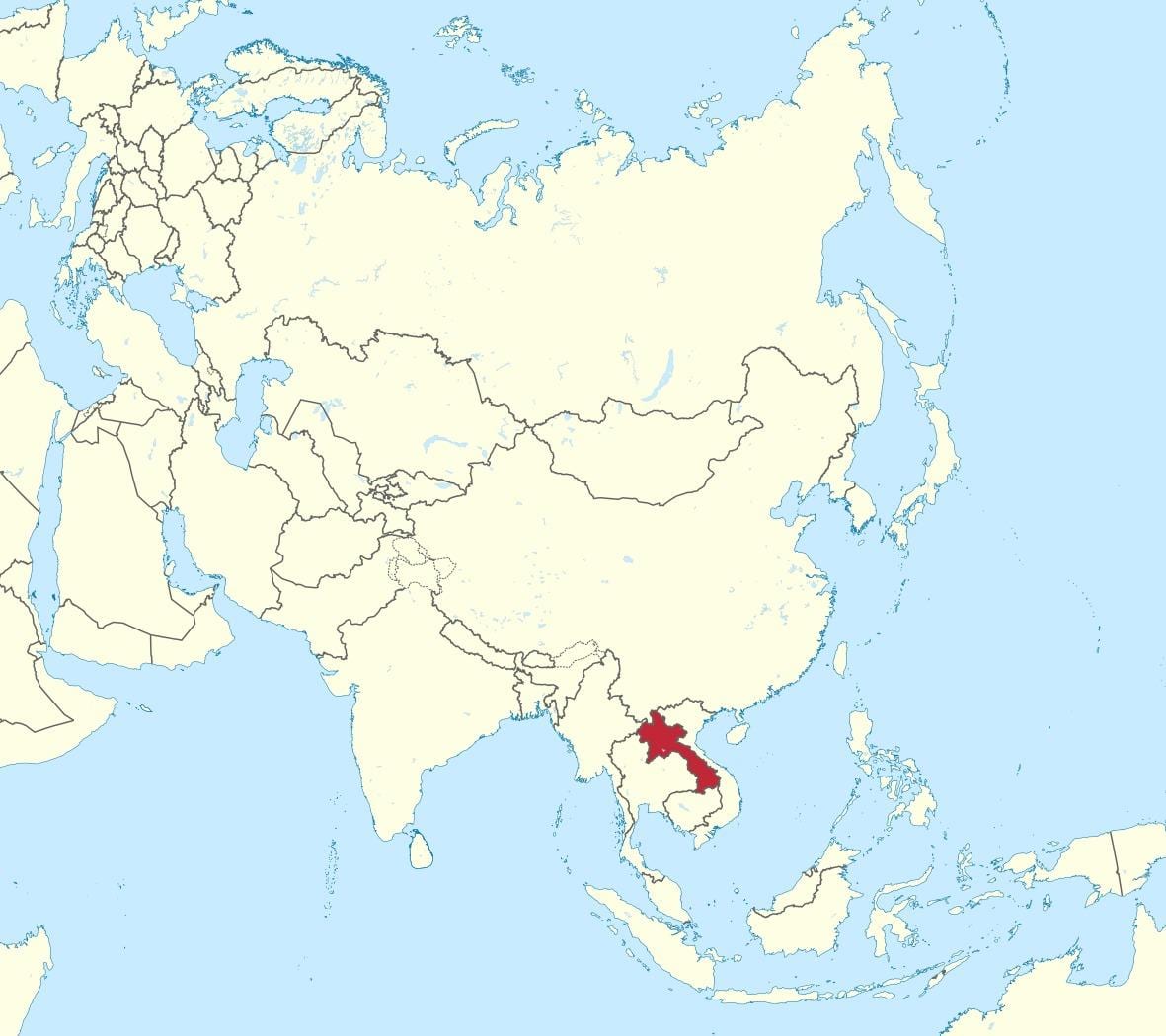 வரைபடம் லாவோஸ் ஆசியா