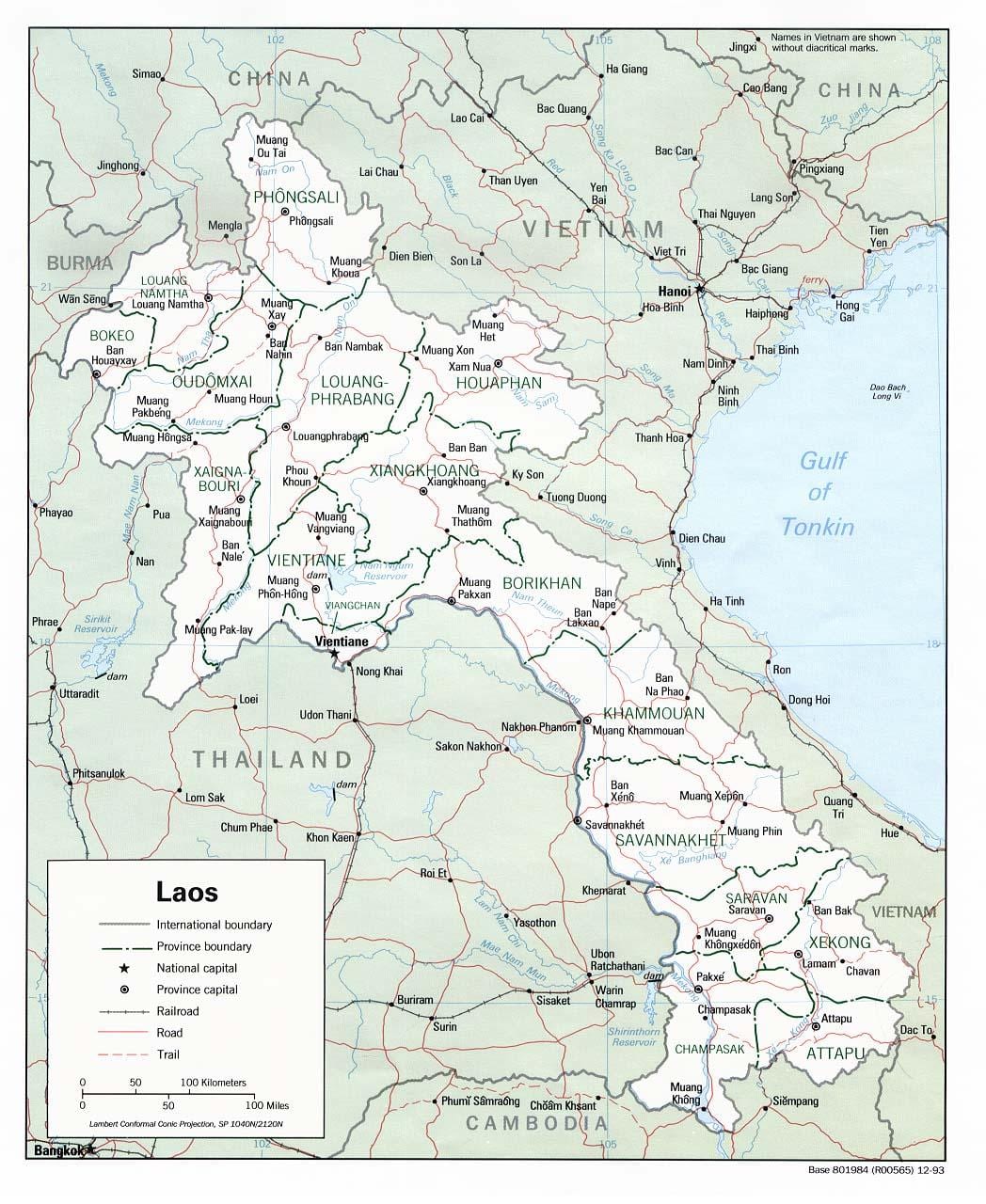 வரைபடம் லாவோஸ் சுற்றுலா